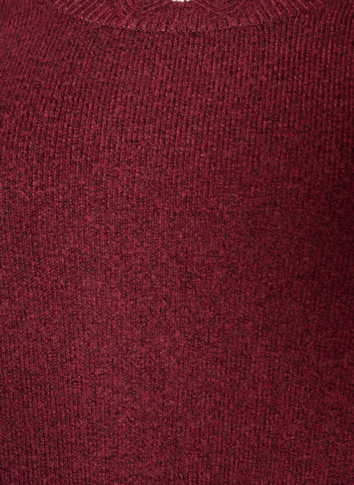 Gebreide blouse met golvende randen, Rood, Packshot image number 2