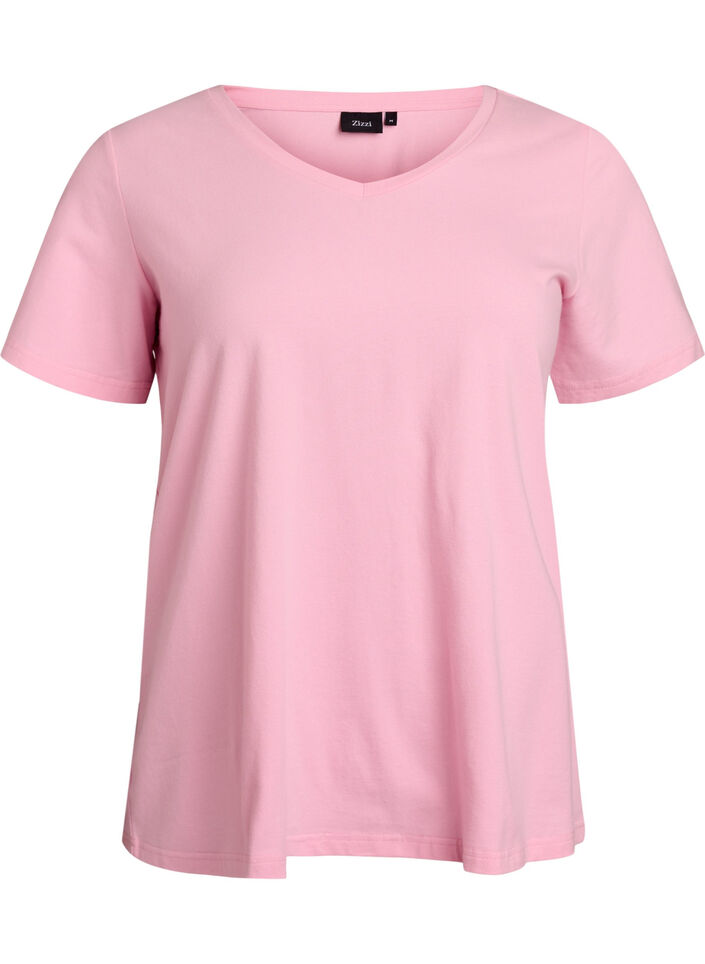 Effen basic katoenen T-shirt, Roze, Packshot image number 0
