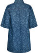 Denimjurk met bloemenprint en borstzakken, Blauw, Packshot image number 1