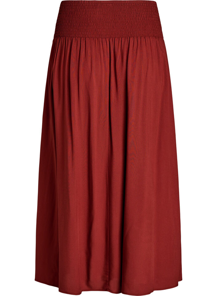 Viscose maxi-rok met smock, Rood, Packshot image number 1