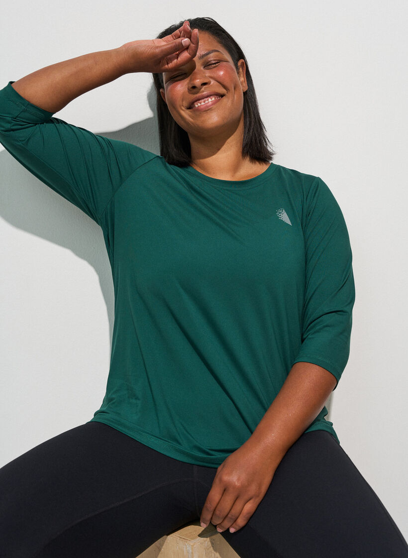 Sporttop met 3/4 mouwen, Groen, Model image number 3