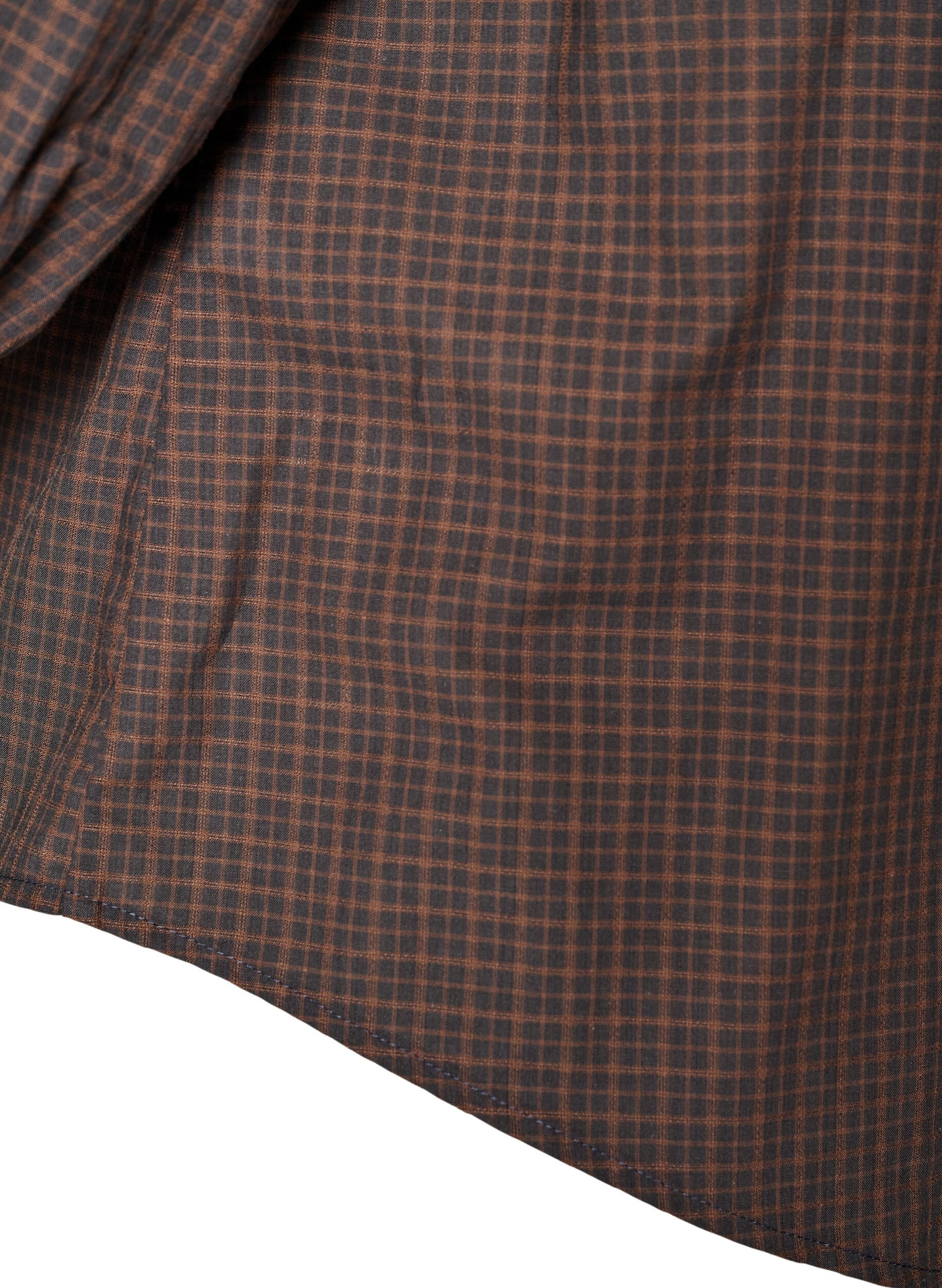 ZizziKatoenen overhemd met ruitpatroon, Bruin, Packshot image number 3