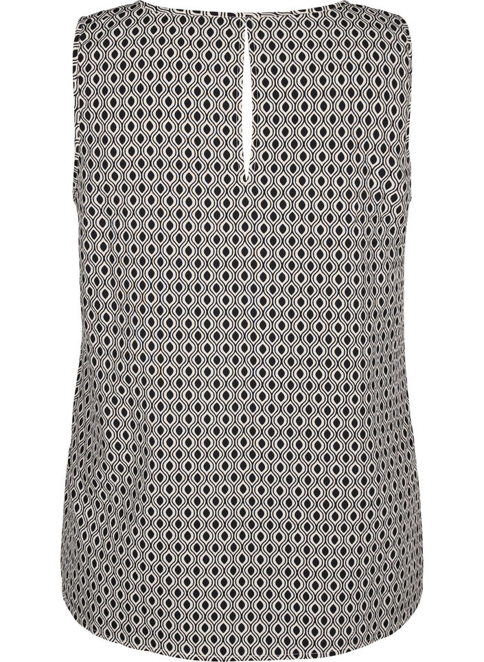 Flash - Mouwloze top met print, Zwart, Packshot image number 1