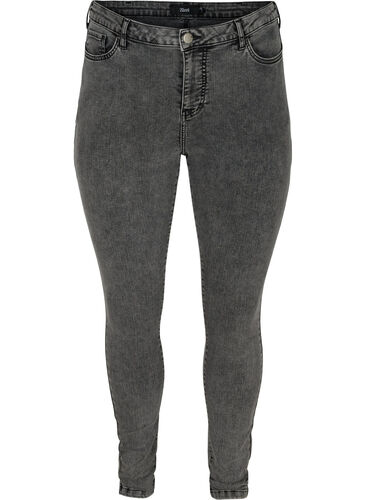 Super slim Amy jeans met hoge taille, Grey Denim, Packshot image number 0