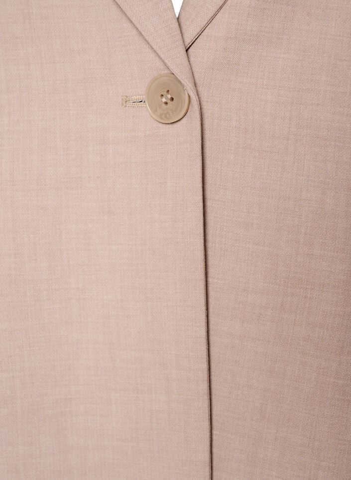 Klassieke blazer met knoopsluiting en zakken, Beige, Packshot image number 2