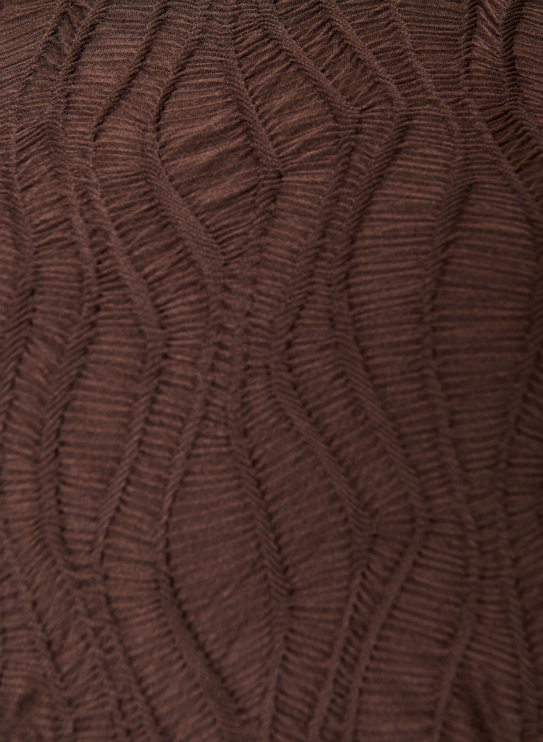 ZizziMidi jurk met golvende structuur en lange mouwen, Bruin, Packshot image number 2