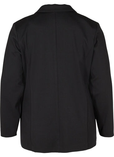 Eenvoudige blazer met knoopsluiting, Black, Packshot image number 1