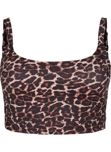 Bedrukte bikinitop met verstelbare bandjes, Autentic Leopard, Packshot image number 0