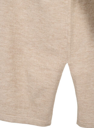 Gebreid vest met split en rib, Simply Taupe Mel., Packshot image number 3