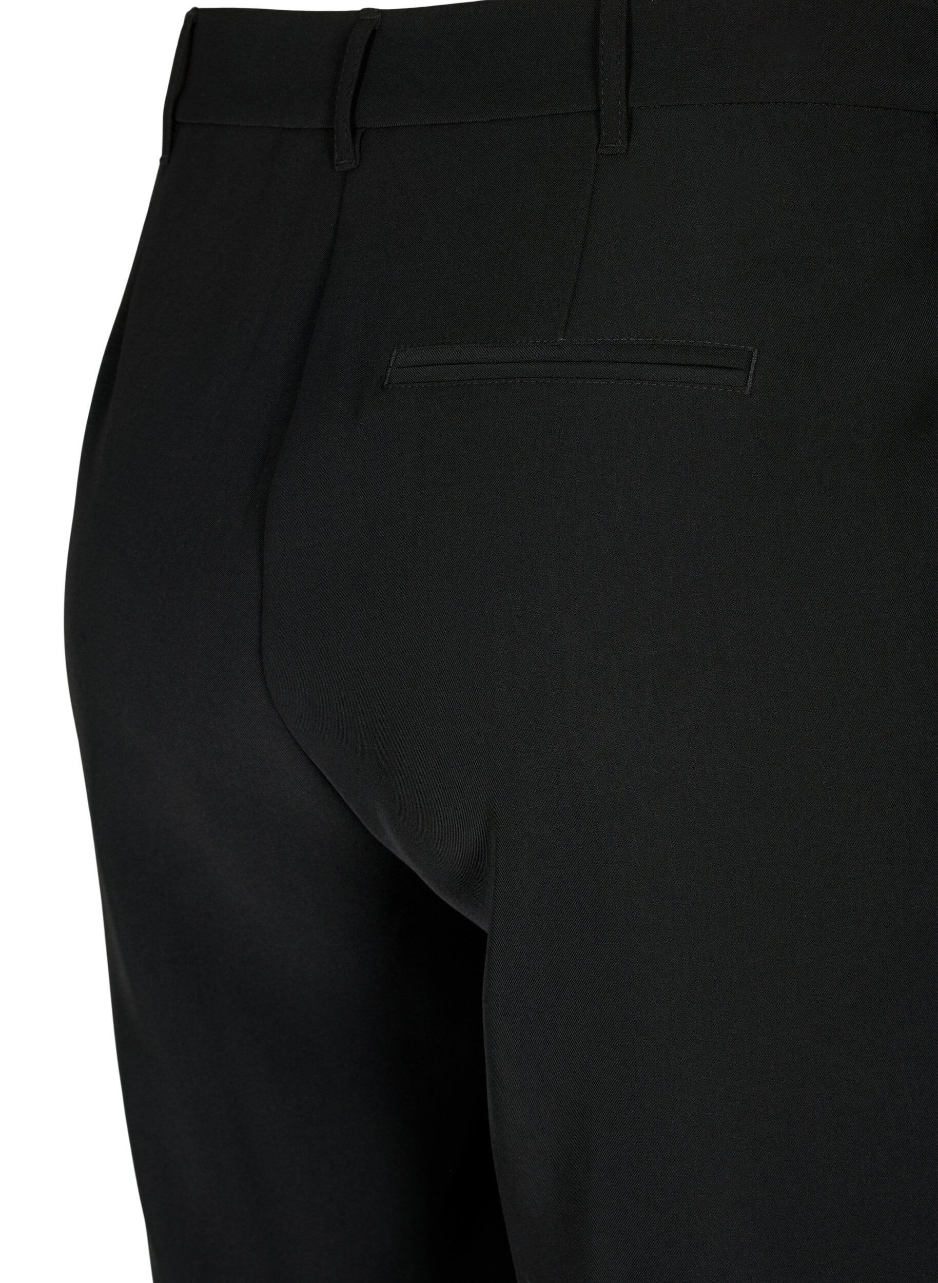 Zizzi Bermuda korte broek met hoge taille, Black, Packshot image number 3