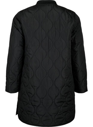 Lange gevoerde jas met zakken en rits, Black, Packshot image number 1