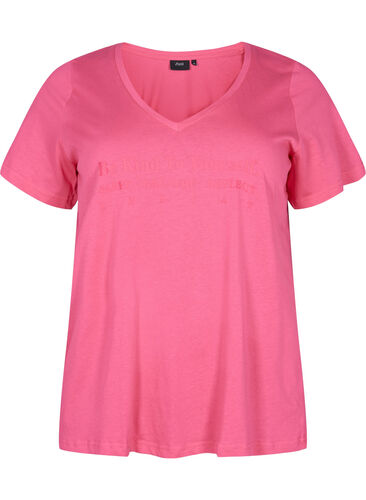 Katoenen nachthemd met opdruk, Hot Pink w. Be, Packshot image number 0