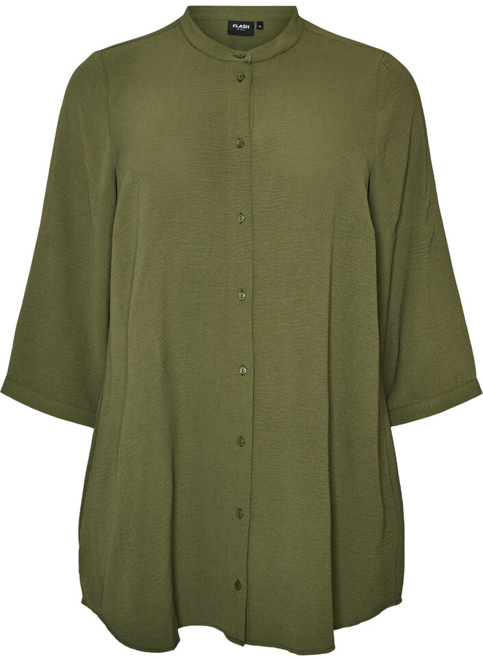Tuniek met 3/4 mouwen, Groen, Packshot image number 0