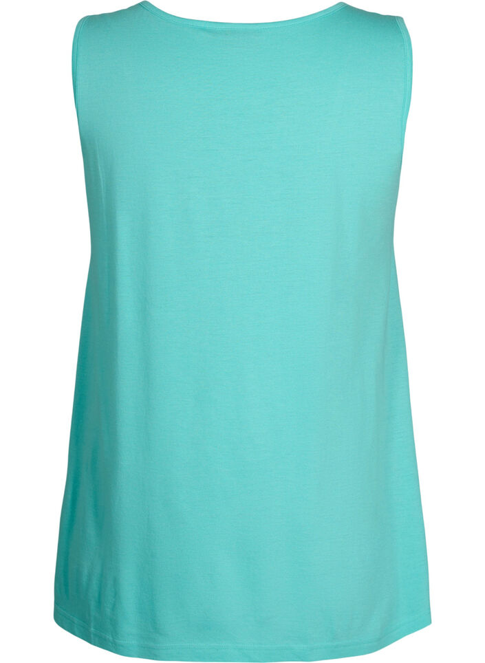 Top met a-vorm en ronde hals, Turquoise, Packshot image number 1