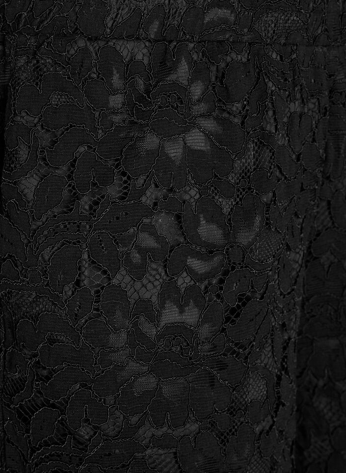 Kanten shorts met hoge taille en zakken, Zwart, Packshot image number 2