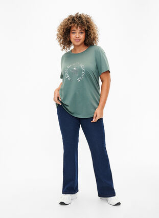 FLASH - T-shirt met motief, Balsam Green Star, Model image number 2