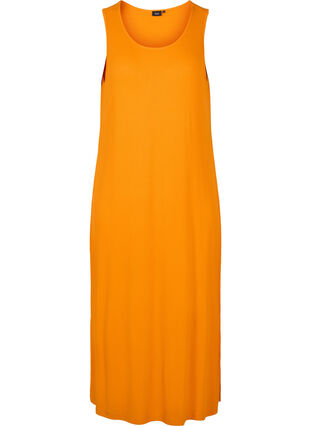 Mouwloze geribde jurk van viscose, Exuberance, Packshot image number 0