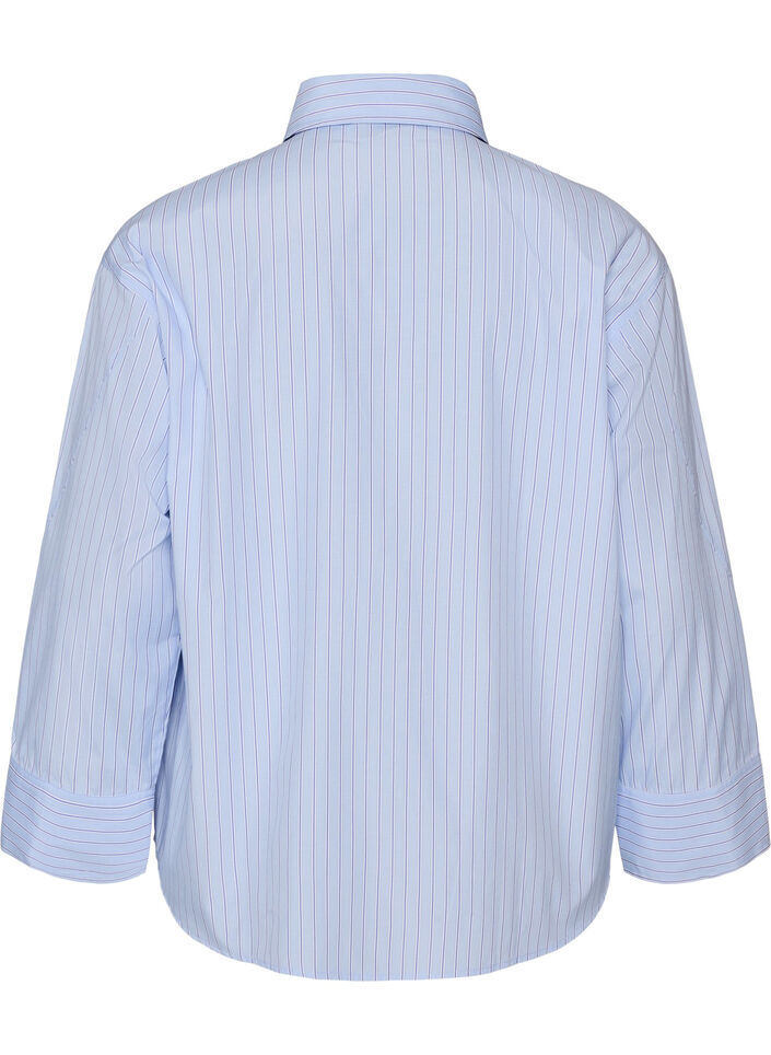 Losvallend shirt met strik, Blauw, Packshot image number 1