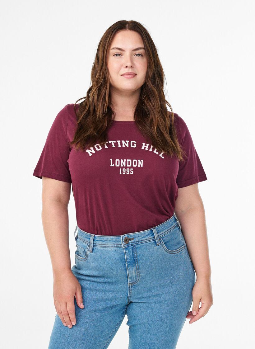 T-shirt met print, Rood, Model image number 0