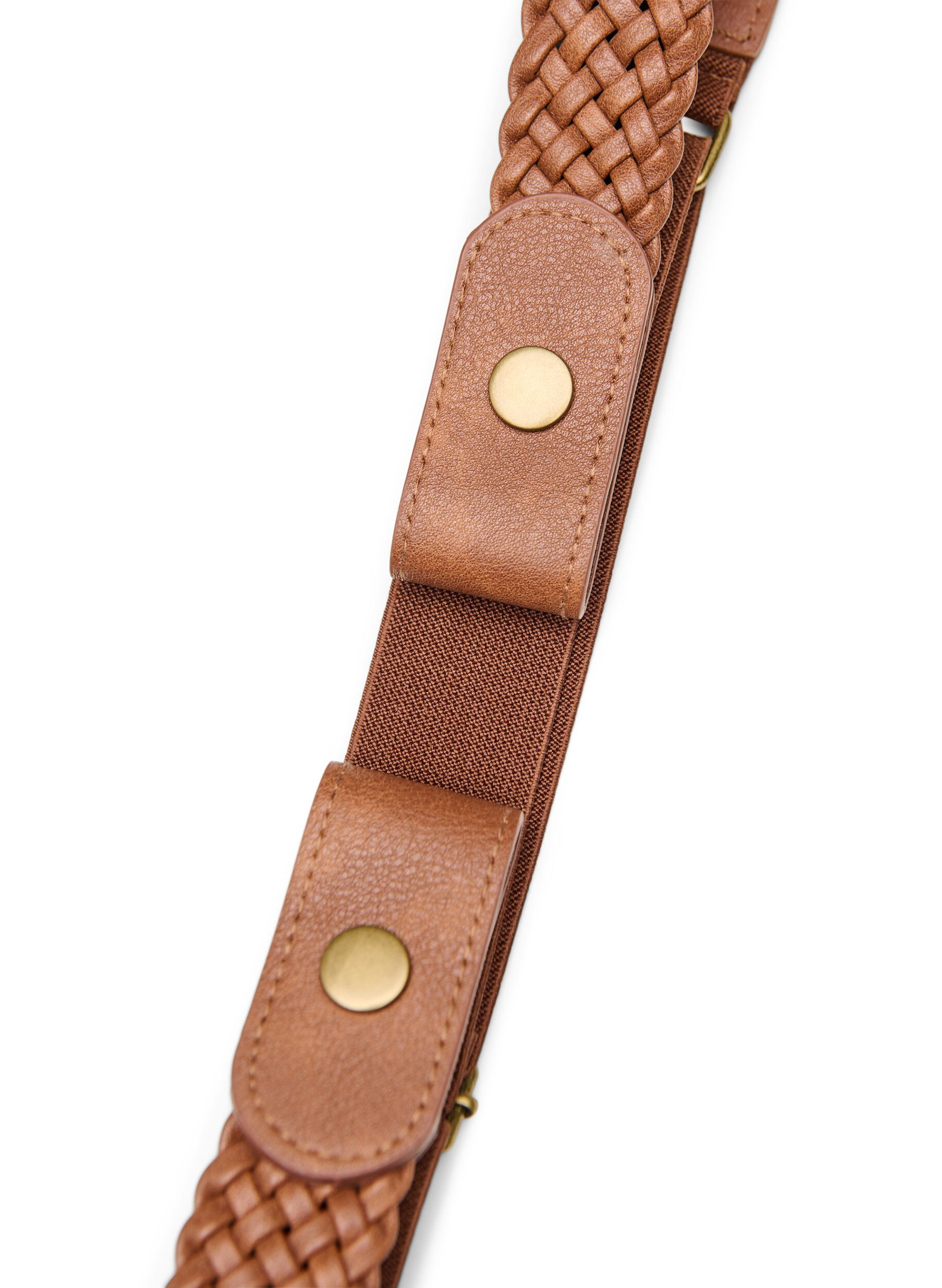 Zizzi Gevlochten elastische riem, Bruin, Packshot image number 3