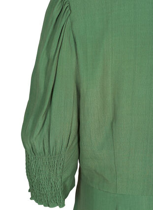 Viscose jurk met 3/4 mouwen, Dark Ivy, Packshot image number 3