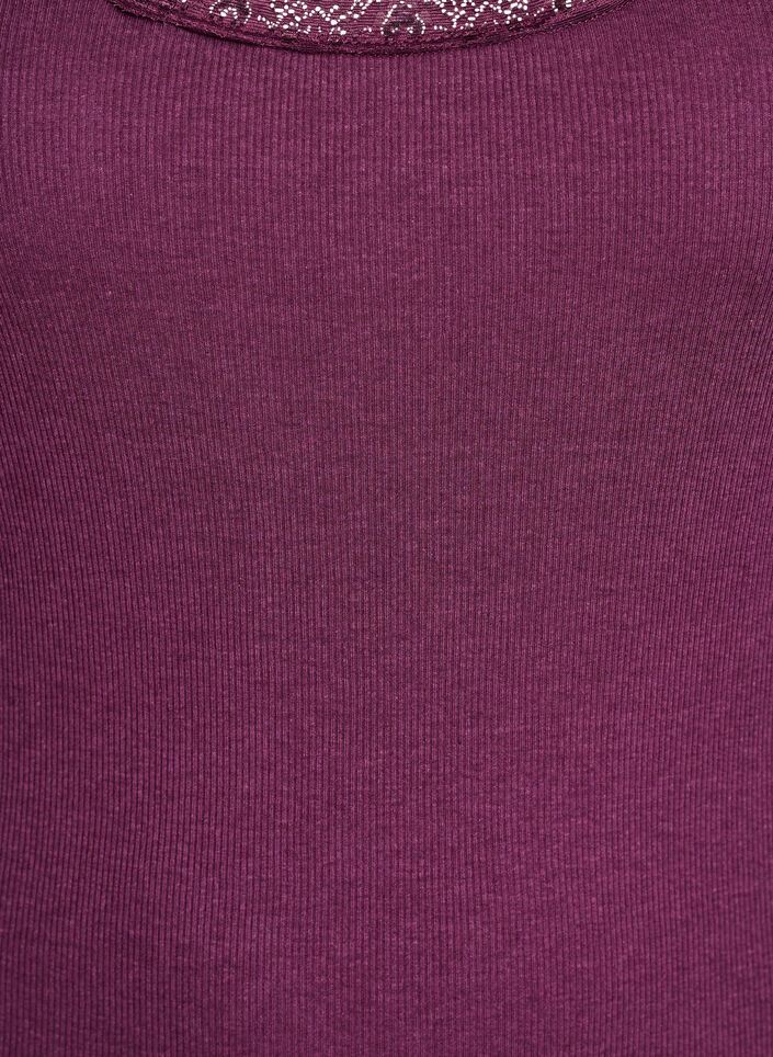 Top met kanten rand, Donker Bordeaux, Packshot image number 2