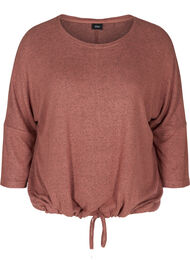 Gemêleerde blouse met verstelbare onderkant, Burlwood Melange 