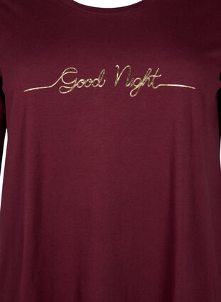 Korte mouw nachtjapon in biologisch katoen, Zinfandel Good Night, Packshot image number 2
