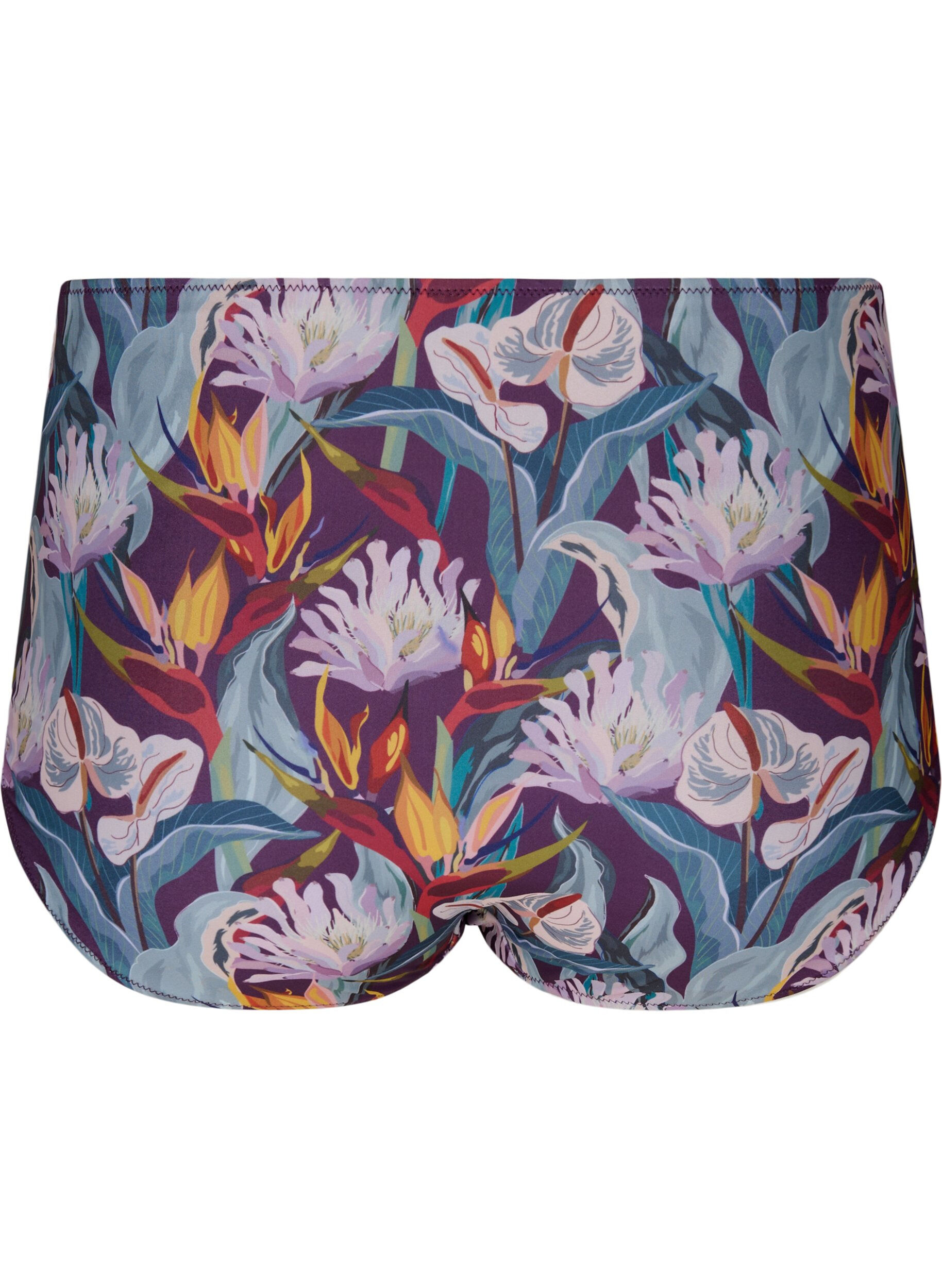 Zizzi Bikinibroekje met hoge taille en print, Groen, Packshot image number 1