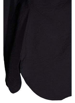 Effen viscose hemd met lange mouwen, Black, Packshot image number 3