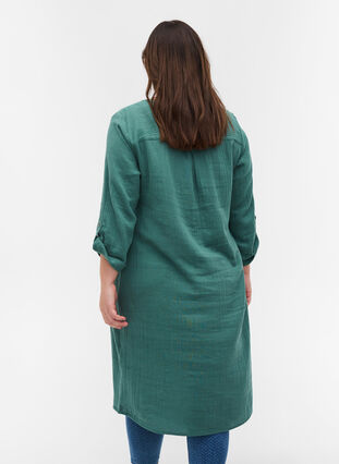 Katoenen jurk met 3/4 mouwen, Sea Pine, Model image number 1