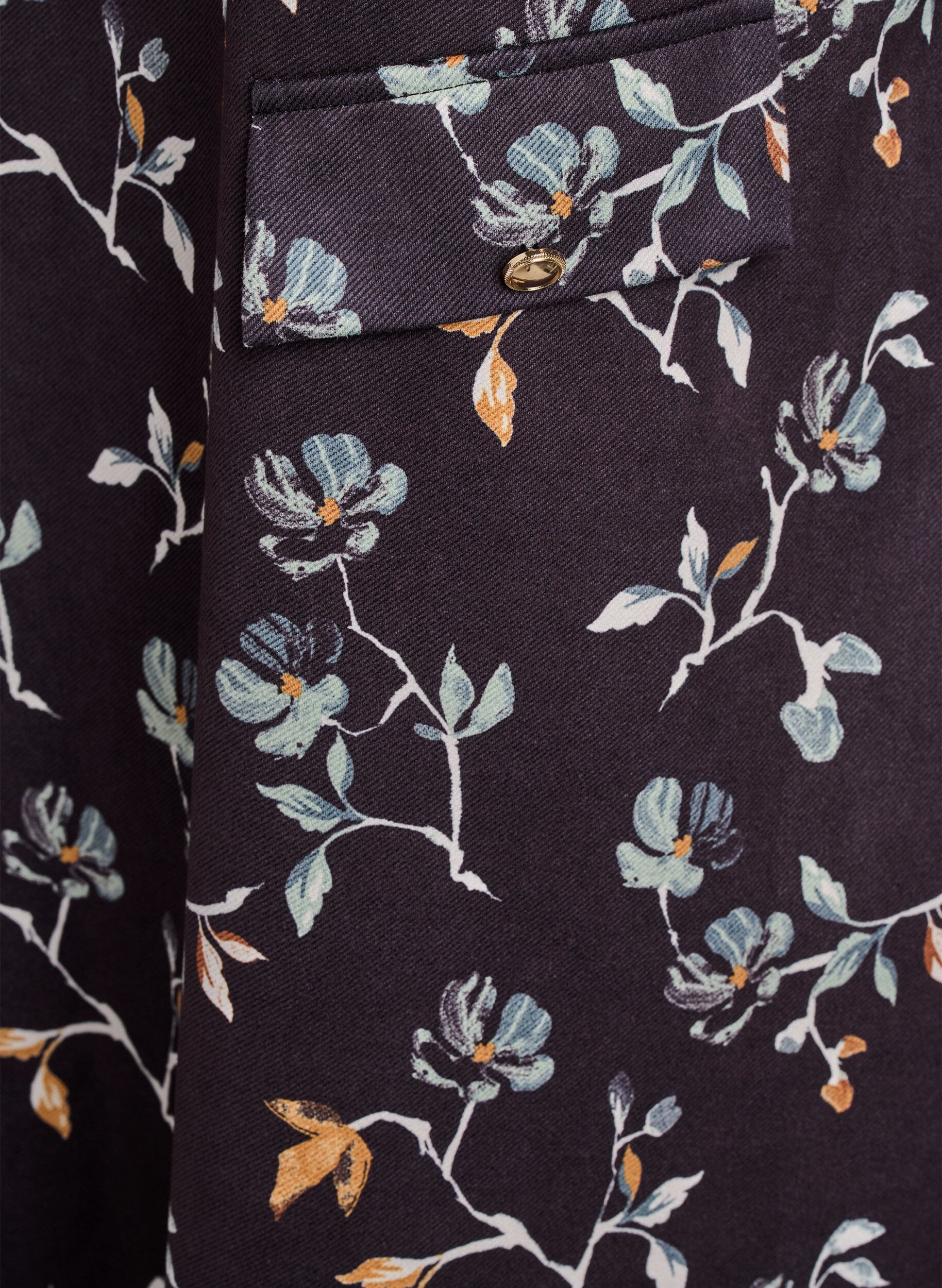 Zizzi Korte A-lijn jurk met 7/8 mouwen, Zwart, Packshot image number 3