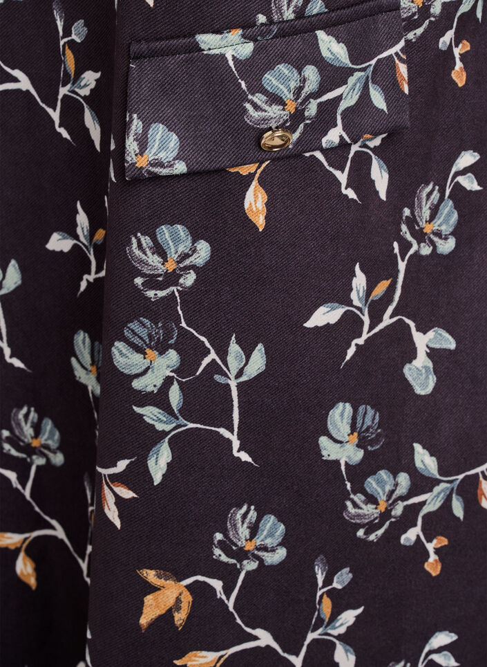 Korte A-lijn jurk met 7/8 mouwen, Zwart, Packshot image number 3