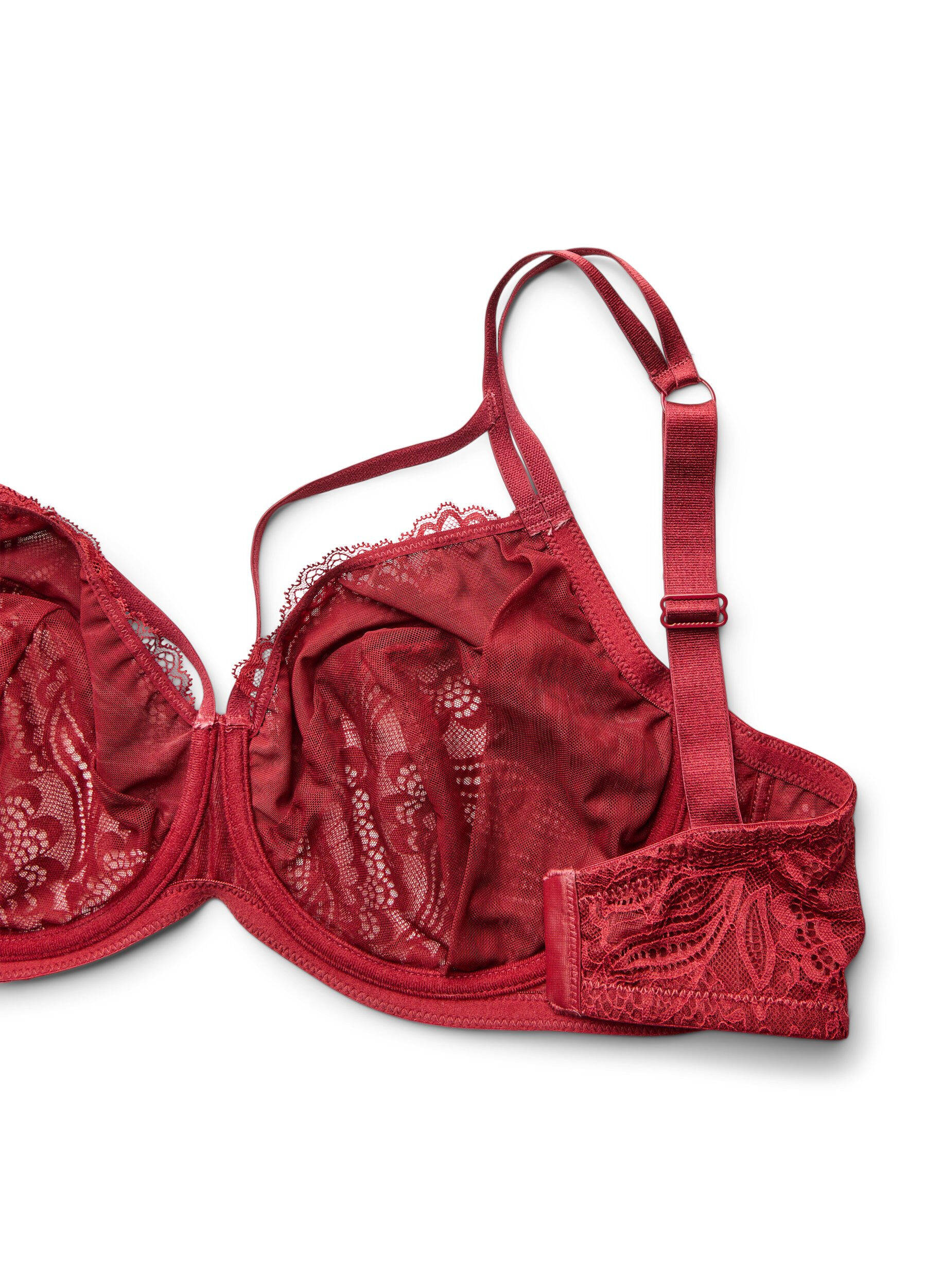 ZizziBeha met volledige bedekking, kant en dubbele bandjes, Zwart, Packshot image number 3