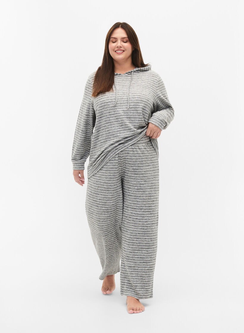 Loszittende hoodie met strepen, DGM Stripe, Model image number 3