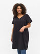 Katoenen jurk met korte mouwen, Zwart, Model image number 0