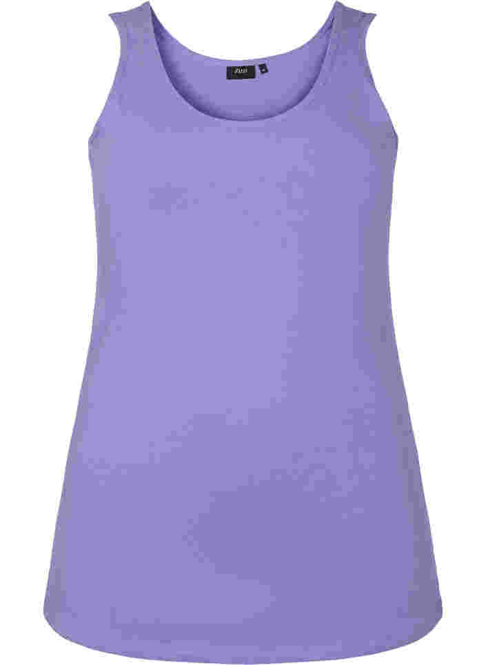 Effen gekleurd basic top in katoen, Veronica, Packshot image number 0
