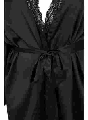 badjas met kant, Black, Packshot image number 2