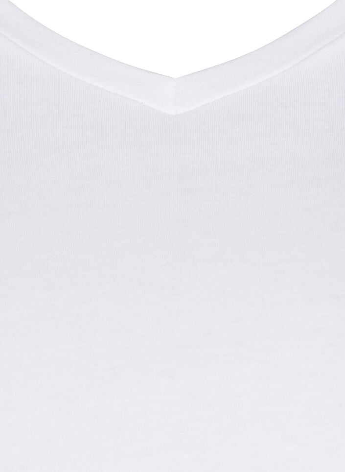 Basic t-shirt in effen kleur met katoen, Wit, Packshot image number 2