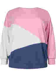Sweatshirt met colour-block, C. Pink C. Blocking