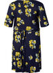 Wikkeljurk van viscose met korte mouwen, Night Sky AOP Flower, Packshot image number 1
