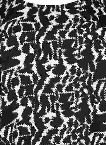 	 FLASH - Blouse met korte mouwen en print, Black White AOP, Packshot image number 2