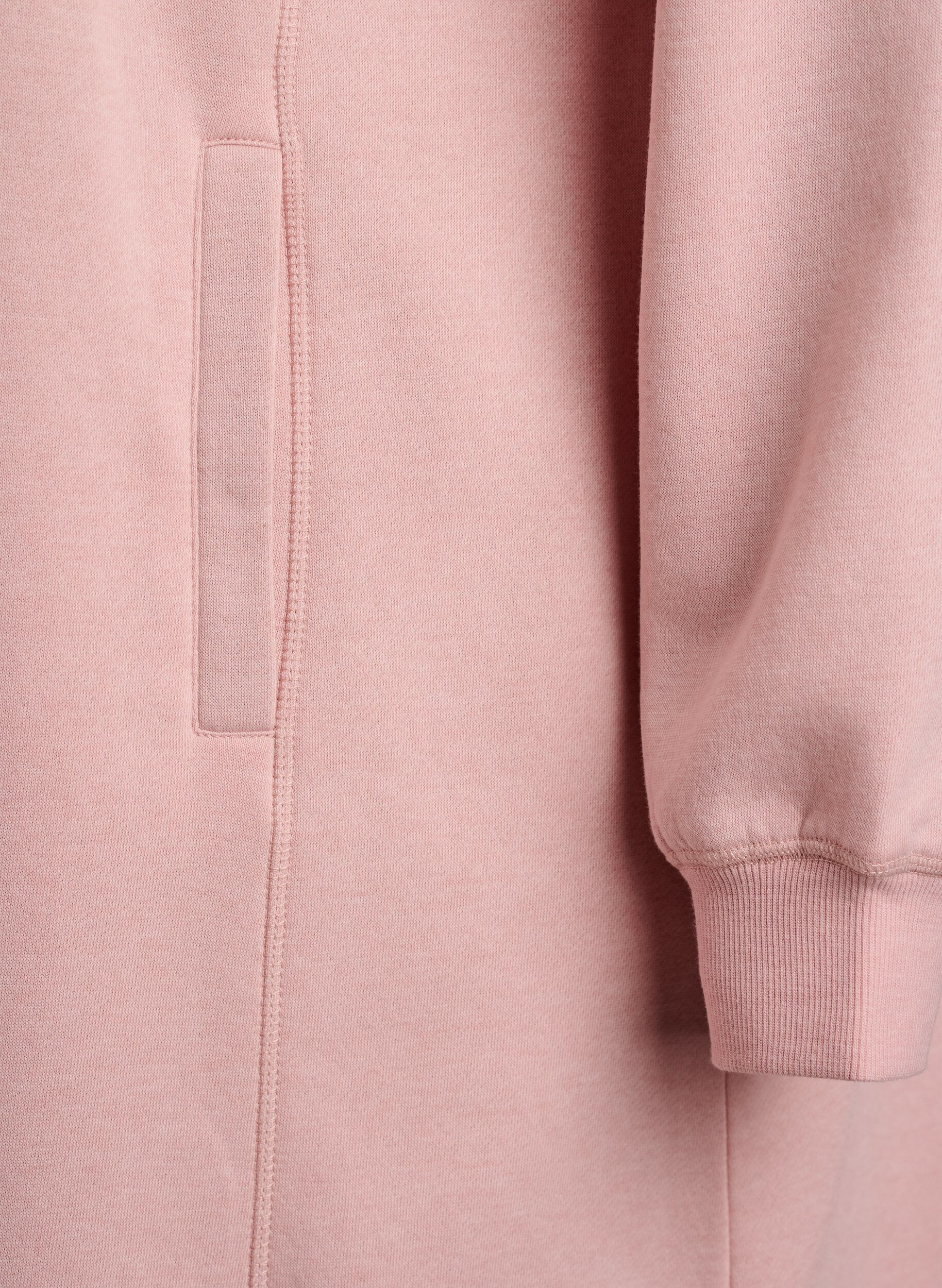 ZizziKort sweatshirt jurk met hoge kraag en zakken, Rood, Packshot image number 3