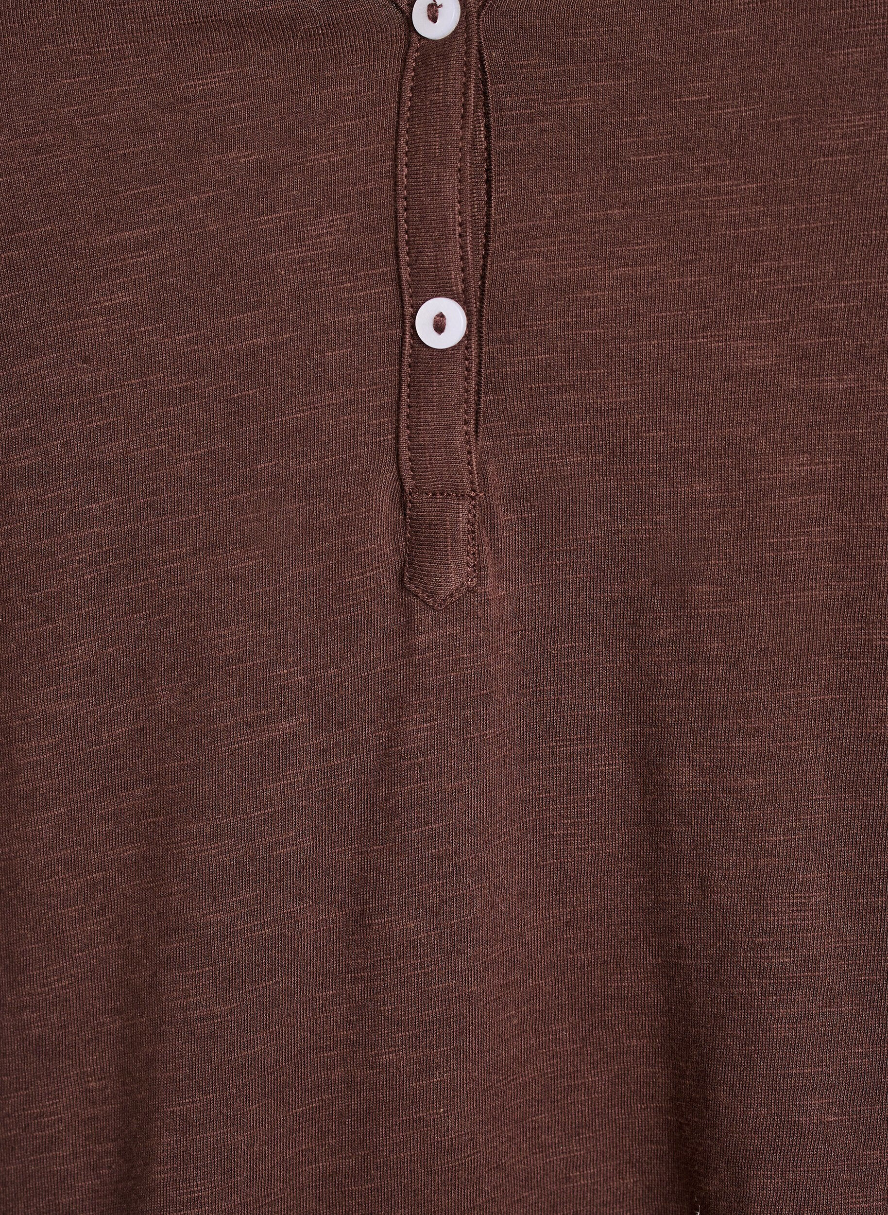 Zizzi T-shirt met knoopdetail, Bruin, Packshot image number 2