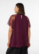 Blouse met korte kanten mouwen en hoge hals, Rood, Model image number 2