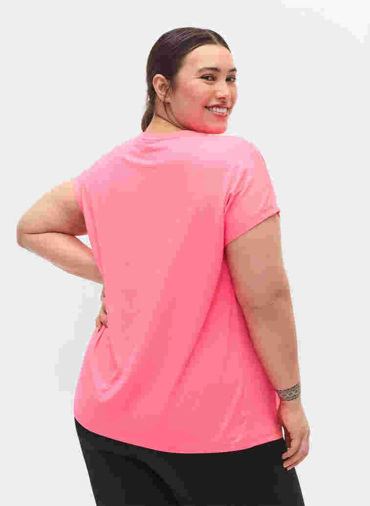 Effen sportshirt, Neon pink, Model image number 2
