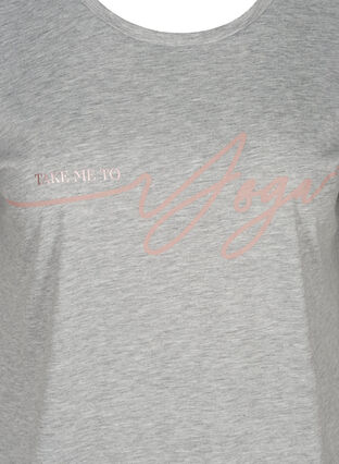 Trainings t-shirt met print op de borst, Light Grey Melange, Packshot image number 2