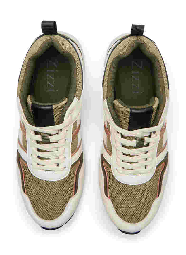 Sneakers met wijde pasvorm, Army Green/Rose Gold, Packshot image number 3
