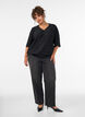 Blouse met golvende structuur en ballonvorm, Zwart, Model image number 1