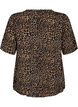 Viscose blouse met korte mouwen met print, Bruin, Packshot image number 1